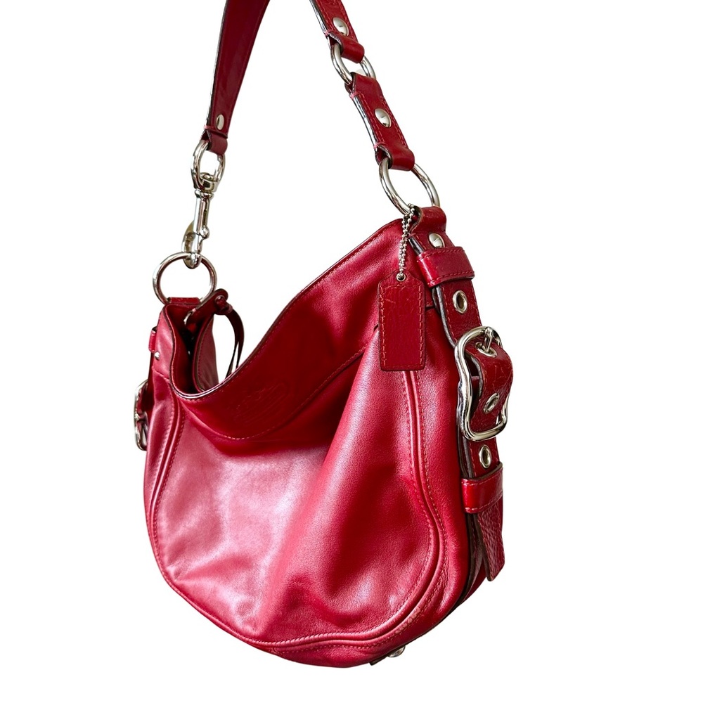 Red Chunky Buckle Belt Coach Purse